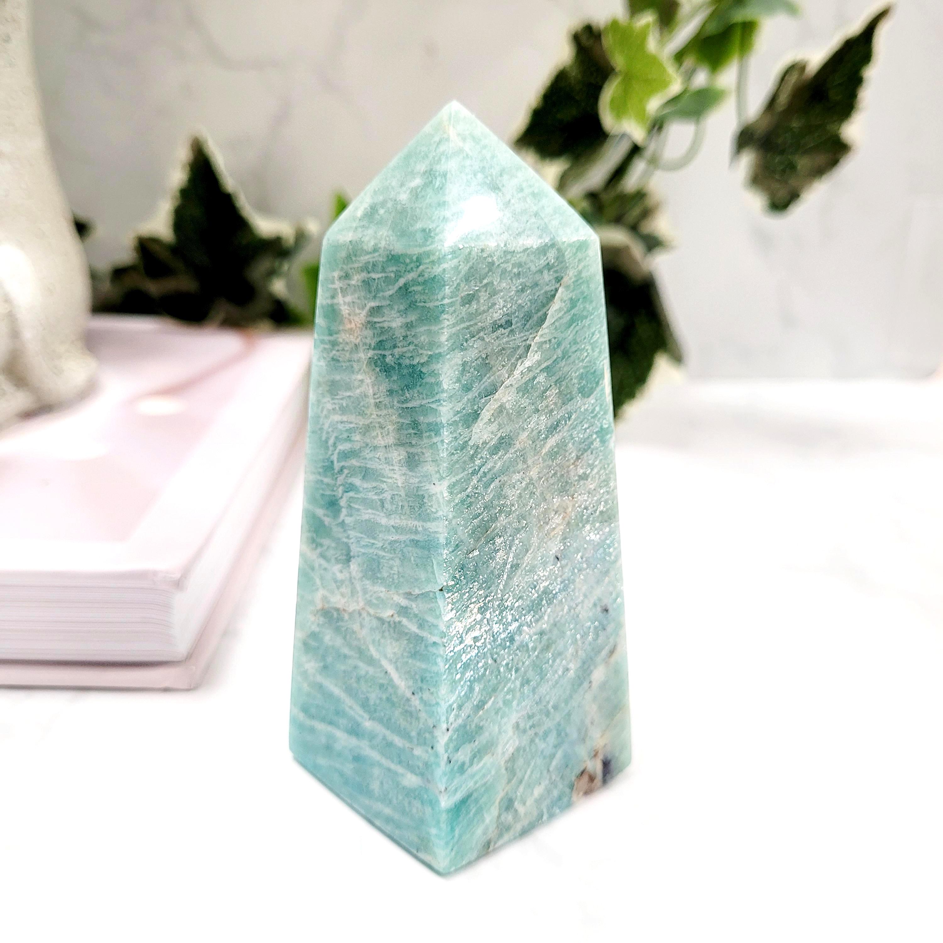 Amazonite Crystal Obelisk • Ethically Sourced Amazonite Crystal Obelisk • Ethically Sourced
