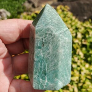 Amazonite Crystal Polished Point, Amazonite Tower, Heart and Throat Chakra Stone Crystal, Healing and Calming Stone, Clarity Stone