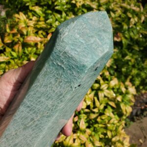 Large Amazonite Tower, Amazonite Crystal Polished Point, Healing and Calming Stone, Heart and Throat Chakra Stone Crystal, Clarity Stone