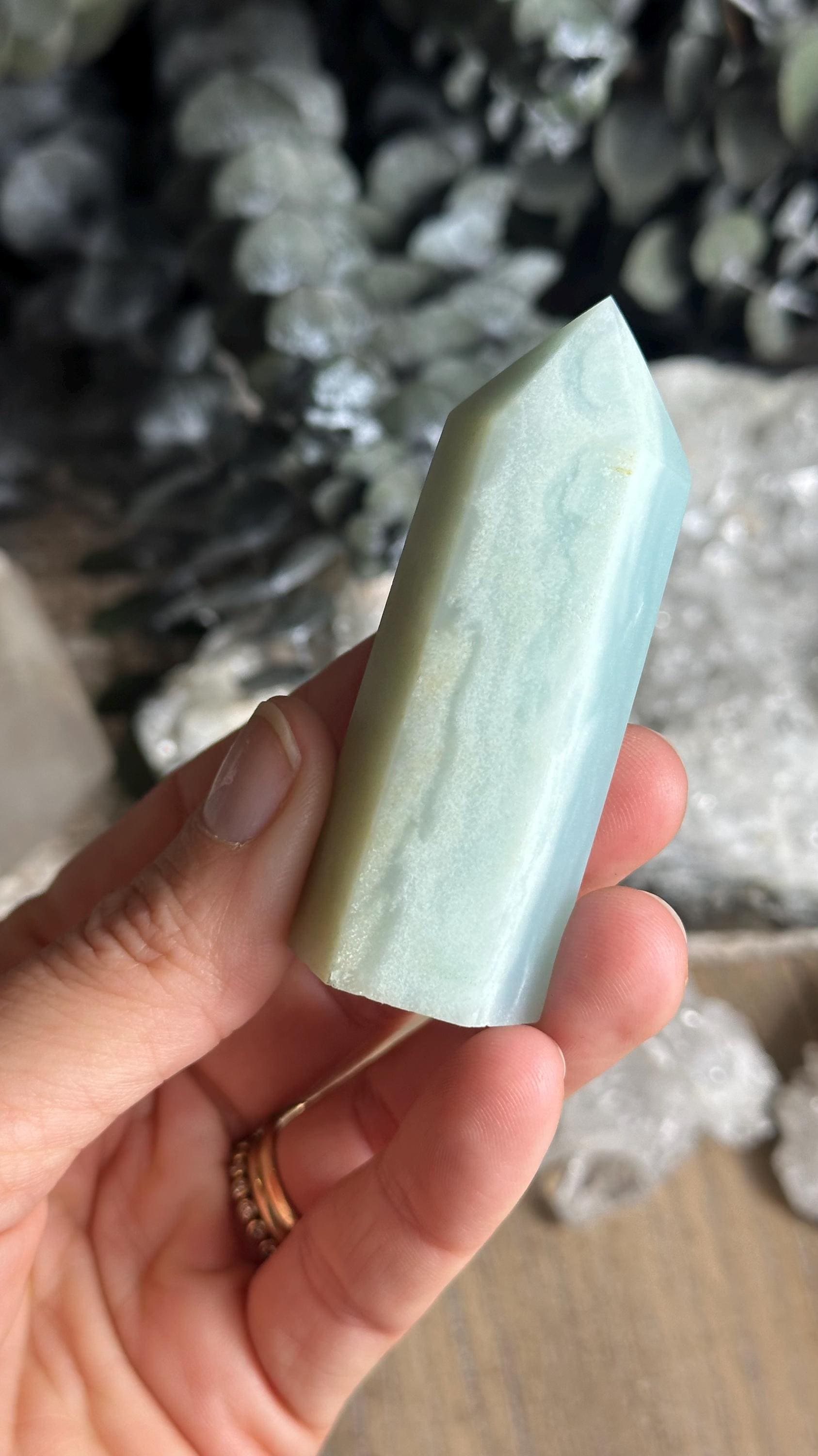 Amazonite Tower • Light Robin Egg Blue With Wispy Blue Hues • 3” Polished Specimen