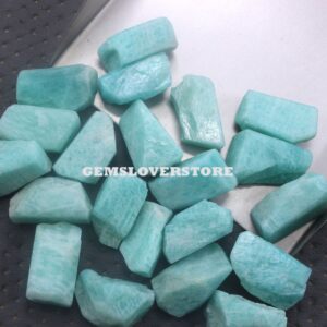 5 AAA Grade Raw Amazonite Gemstone Roughs: Natural Emotion Rock (22-25 MM) 5 AAA Grade Raw Amazonite Gemstone Roughs: Natural Emotion Rock (22-25 MM)