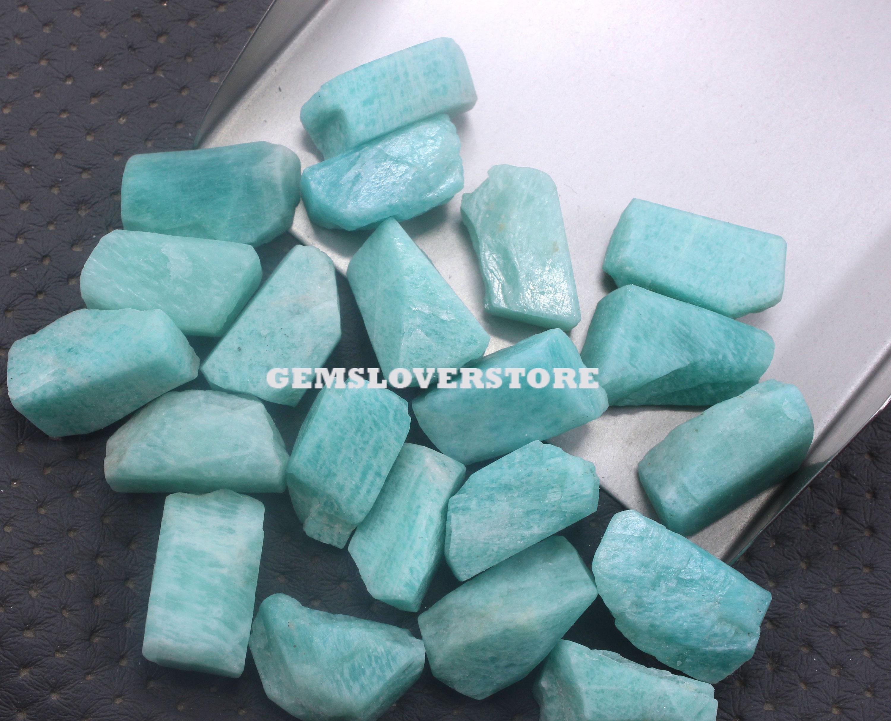 5 Aaa Grade Raw Amazonite Gemstone Roughs: Natural Emotion Rock (22-25 Mm)