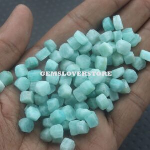 50 Raw Amazonite Gemstone Pieces: Natural Untreated Rough Stones (6-8 MM) 50 Raw Amazonite Gemstone Pieces: Natural Untreated Rough Stones (6-8 MM)