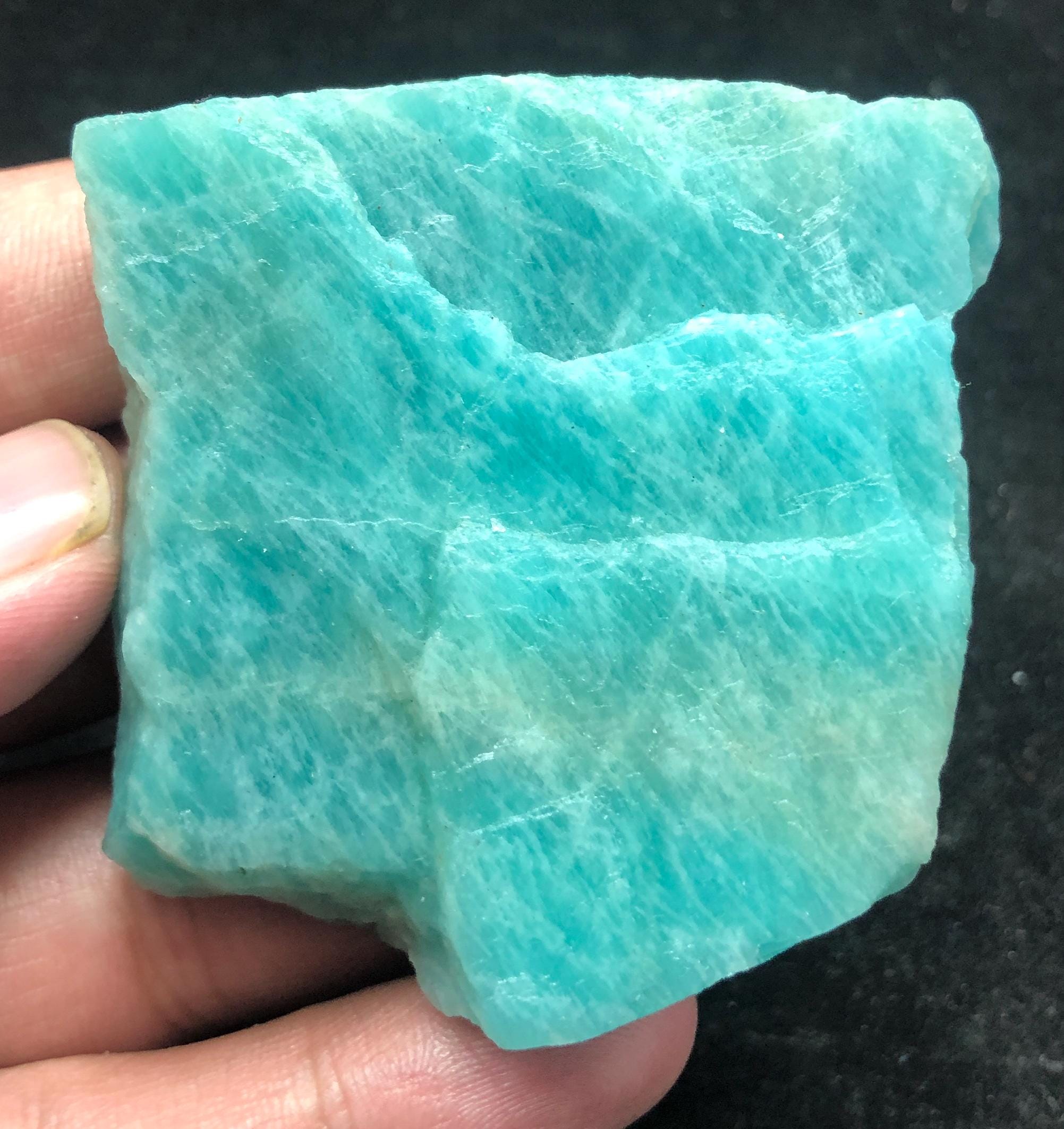 Raw Blue Amazonite Rough Stone | Natural Gemstone 118g 61x55x18mm