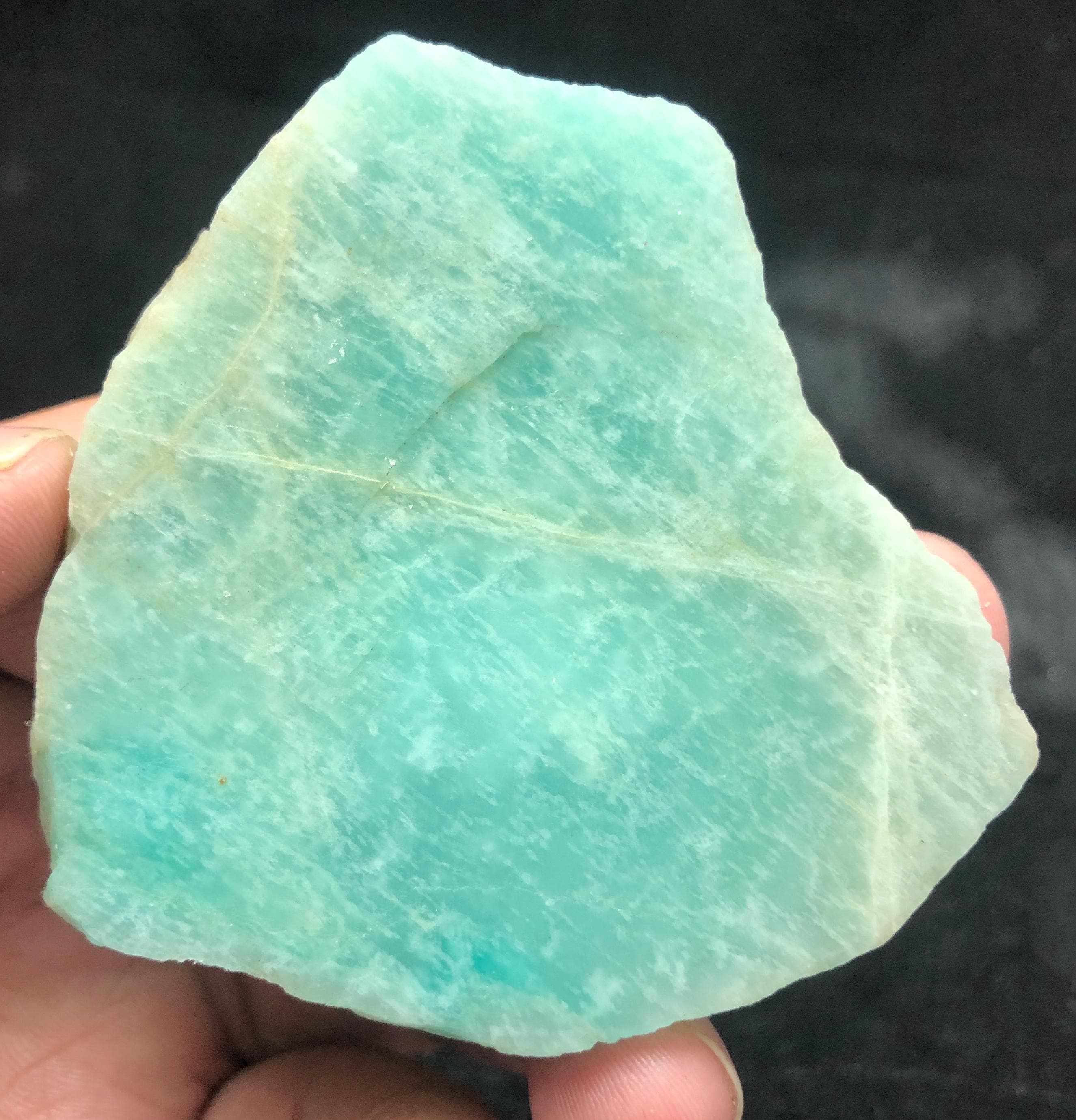Natural Blue Amazonite Rough Stone | Heart-shaped Crystal 89g 68x70x10mm