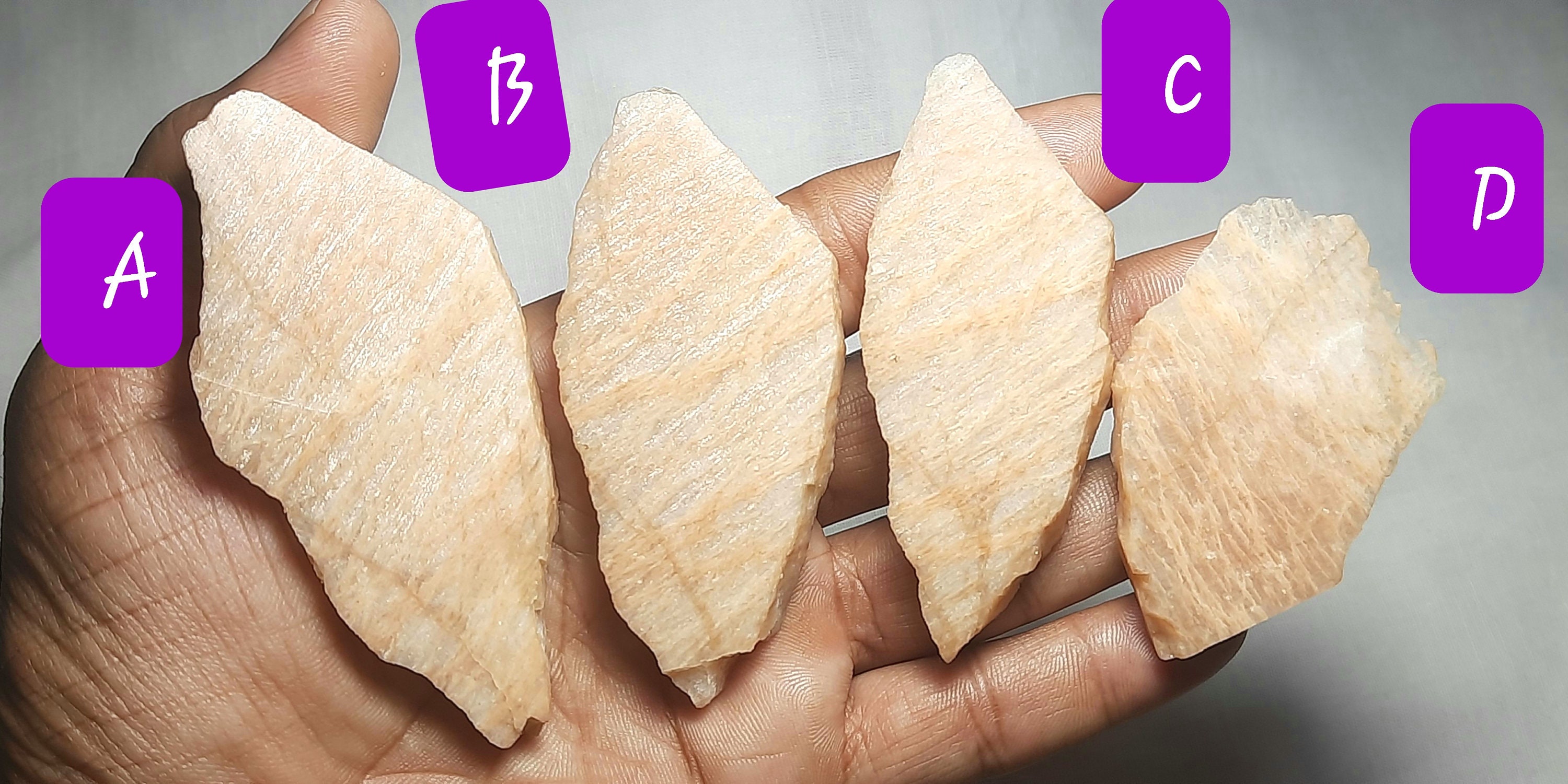 Natural Peach Amazonite Rough Gemstone Slices: Unpolished Specimens Natural Peach Amazonite Rough Gemstone Slices: Unpolished Specimens