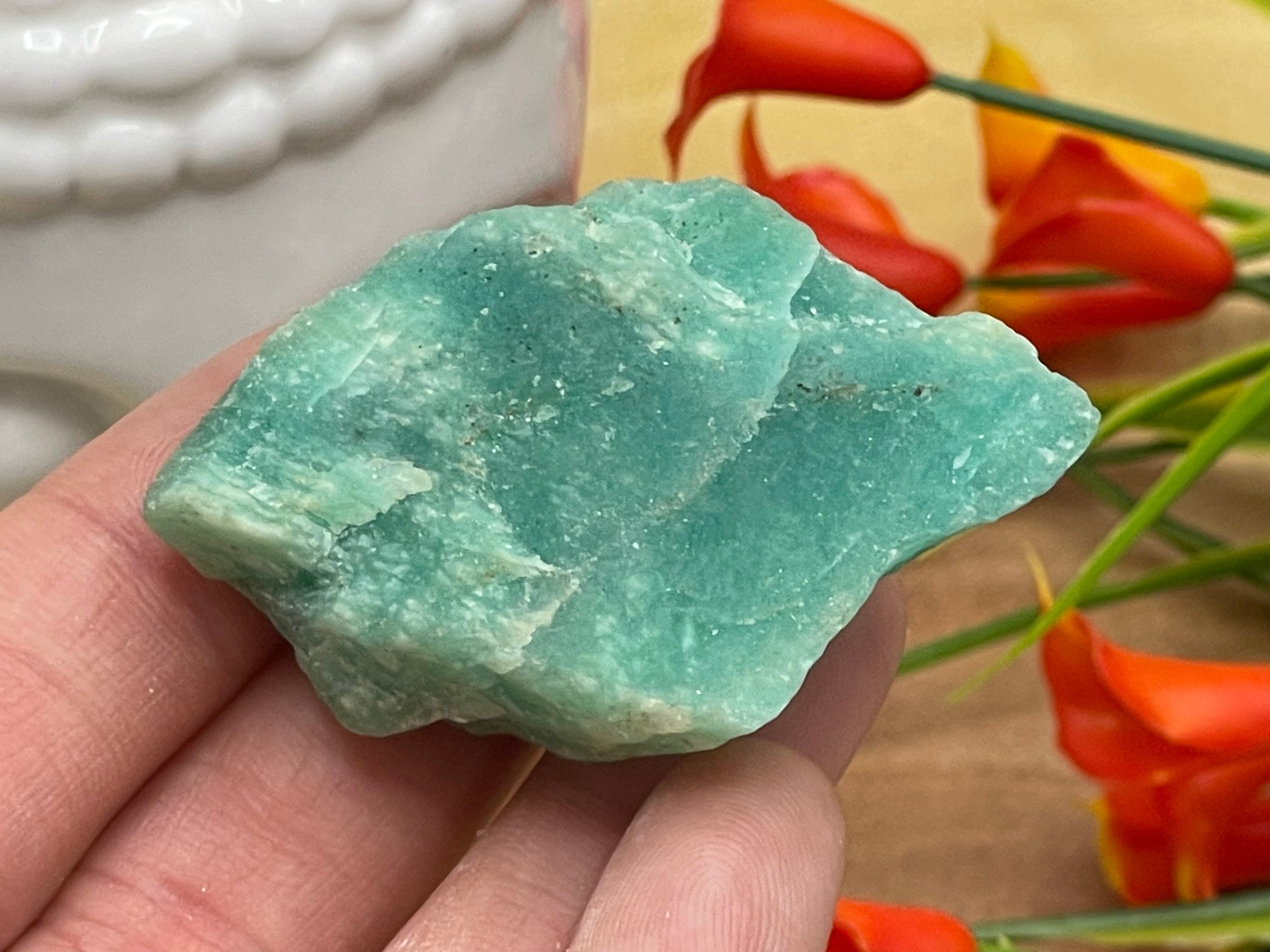 Amazonite Rough Stone, Healing Crystal Raw Specimen, Chakra Stone