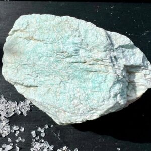 Raw Amazonite Stone 4.5 Inches Rough Crystal Chunk 412 Grams Natural Blue Rock Raw Amazonite Stone 4.5 Inches Rough Crystal Chunk 412 Grams Natural Blue Rock
