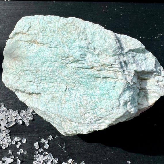 Raw Amazonite Stone 4.5 Inches Rough Crystal Chunk 412 Grams Natural Blue Rock Raw Amazonite Stone 4.5 Inches Rough Crystal Chunk 412 Grams Natural Blue Rock