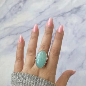 Amazonite Adjustable Ring / 925 Sterling Silver / Healing Gemstone / Gifts for her / Oval Cab / Amazonite Jewelry / Statement Ring AMZ-R-20. Amazonite Adjustable Ring / 925 Sterling Silver / Healing Gemstone / Gifts for her / Oval Cab / Amazonite Jewelry / Statement Ring AMZ-R-20.