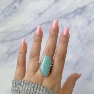 Amazonite Adjustable Ring / 925 Sterling Silver / Healing Gemstone / Gifts for her / Oval Cab / Amazonite Jewelry / Statement Ring AMZ-R-22. Amazonite Adjustable Ring / 925 Sterling Silver / Healing Gemstone / Gifts for her / Oval Cab / Amazonite Jewelry / Statement Ring AMZ-R-22.