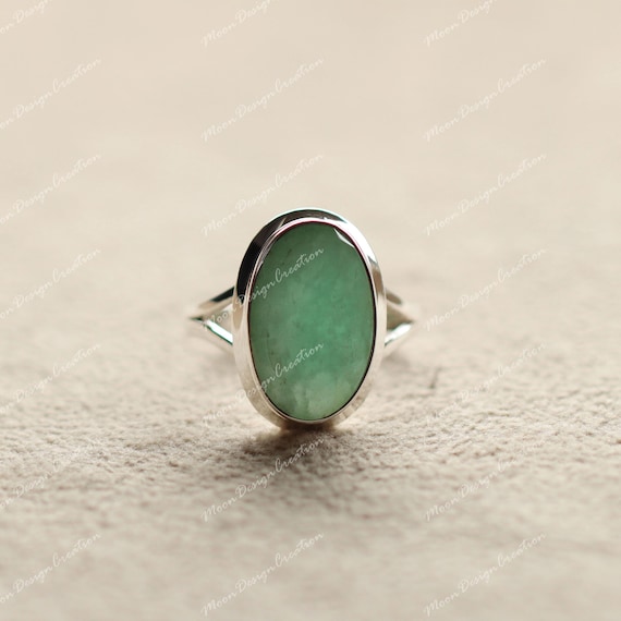 Amazonite Gemstone Ring: Handmade 925 Sterling Silver Minimalist Band Amazonite Gemstone Ring: Handmade 925 Sterling Silver Minimalist Band