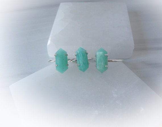 Gemstone Point Ring Sterling Silver • Green Amazonite Point Ring Sterling Silver • Healing Gemstone Point Ring • Affordable Jewelry Gifts Gemstone Point Ring Sterling Silver • Green Amazonite Point Ring Sterling Silver • Healing Gemstone Point Ring • Affordable Jewelry Gifts