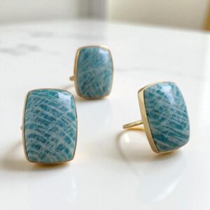 Amazonite Gemstone Statemetnt Ring, Rectangular Green Stone Adjustable Ring, Amazonite Jewelry, Large Cocktail Ring Gold Amazonite Gemstone Statemetnt Ring, Rectangular Green Stone Adjustable Ring, Amazonite Jewelry, Large Cocktail Ring Gold