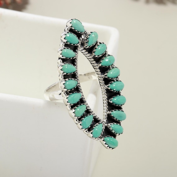 Handcrafted Amazonite Ring: Aqua Gemstone, 925 Sterling Silver