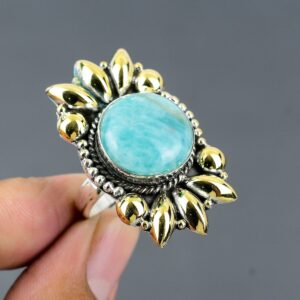 Handmade Amazonite Ring: 925 Sterling Silver, Adjustable Gemstone Handmade Amazonite Ring: 925 Sterling Silver, Adjustable Gemstone