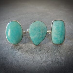 Sterling Silver Amazonite Rings • Adjustable Gemstone Rings • Blue Green Stone • Calming Stone • Gift for Crystal Lover • Throat Chakra Sterling Silver Amazonite Rings • Adjustable Gemstone Rings • Blue Green Stone • Calming Stone • Gift for Crystal Lover • Throat Chakra