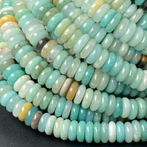 15" 2x6mm AA/A Amazonite stone rondelle spacer beads for jewelry making, heishi beads KTF 15" 2x6mm AA/A Amazonite stone rondelle spacer beads for jewelry making, heishi beads KTF