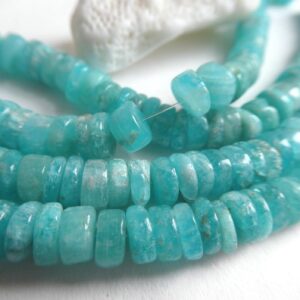 Amazonite rondelle 6mm beads- 4in strand gemstone- jewelry making- natural craft beads Amazonite rondelle 6mm beads- 4in strand gemstone- jewelry making- natural craft beads