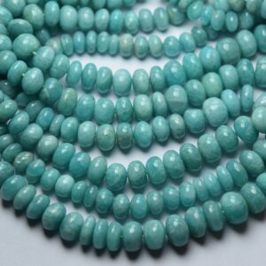 8 Inch Strand,natural Amazonite Smooth Shape Rondelles, Size. 7-8mm 8 Inch Strand,natural Amazonite Smooth Shape Rondelles, Size. 7-8mm