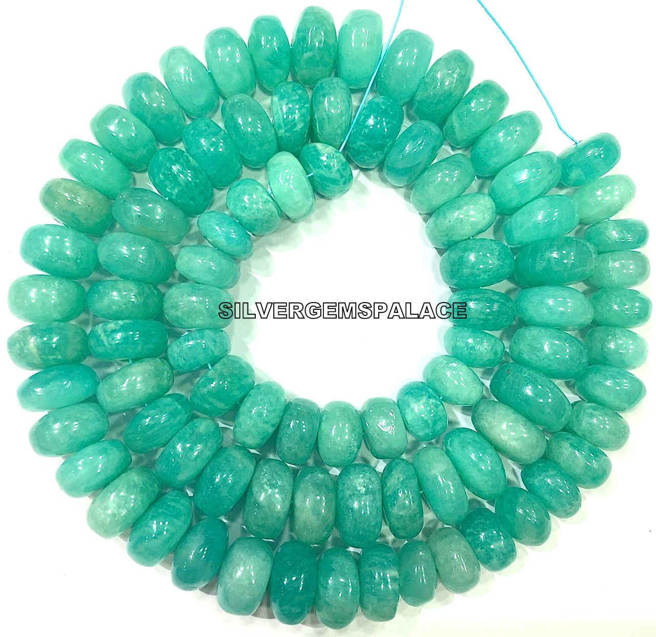 Aaa+ Natural Amazonite Smooth Rondelle Beads 9-10.mm Rondelle Beads Amazonite Gemstone Beads Polished Rondelle Beads Wholesale Amazonite.