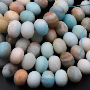Large Matte Natural Amazonite 16mm Rondelle Beads 15.5" Strand Large Matte Natural Amazonite 16mm Rondelle Beads 15.5" Strand