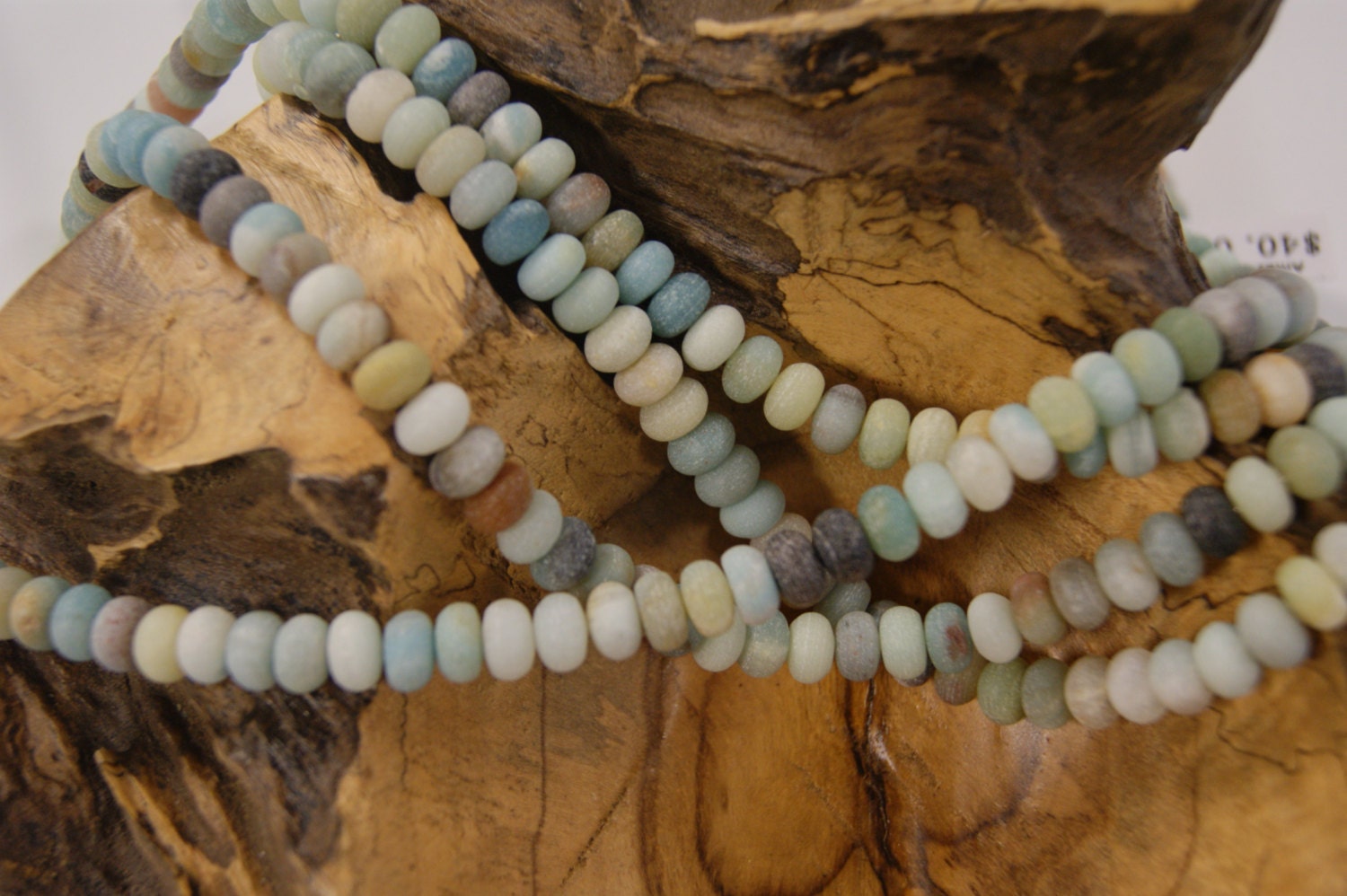 Matte Amazonite 8x5mm Smooth Rondelle  Natural Gemstone Beads -15 Inch Strand