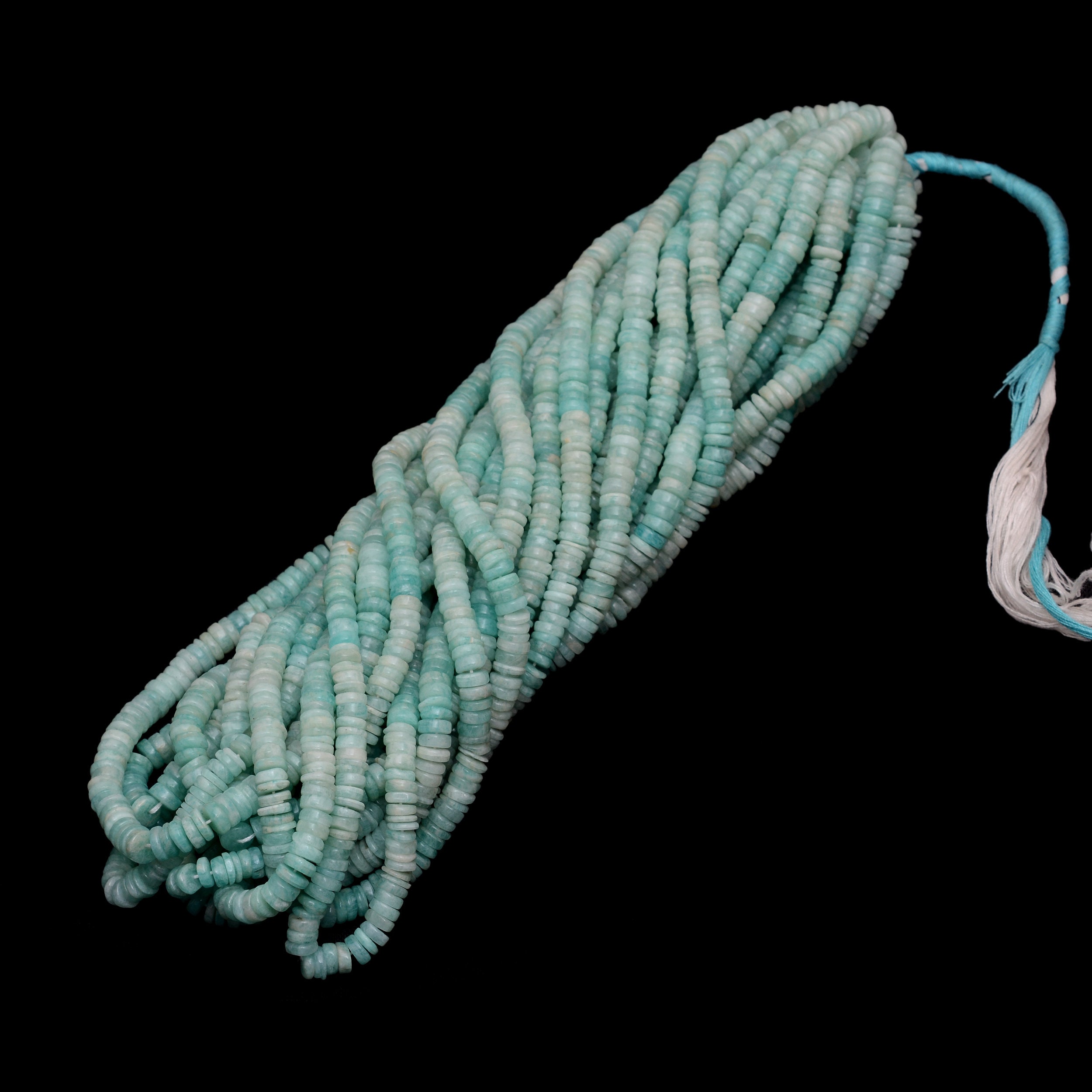 Multi Amazonite 5mm-6mm Smooth Heishi Beads | 16" Strand | Natural Amazonite Semi Precious Gemstone Tyre / Coin Rondelle Spacer Loose Beads