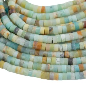 Natural Blue Amazonite 4mm 6mm Heishi Rondelle Beads 15.5" Strand
