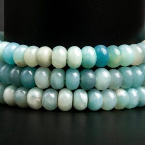 Natural Blue Amazonite Gemstone Grade A Rondelle 6x4mm 8x5mm Loose Beads Natural Blue Amazonite Gemstone Grade A Rondelle 6x4mm 8x5mm Loose Beads