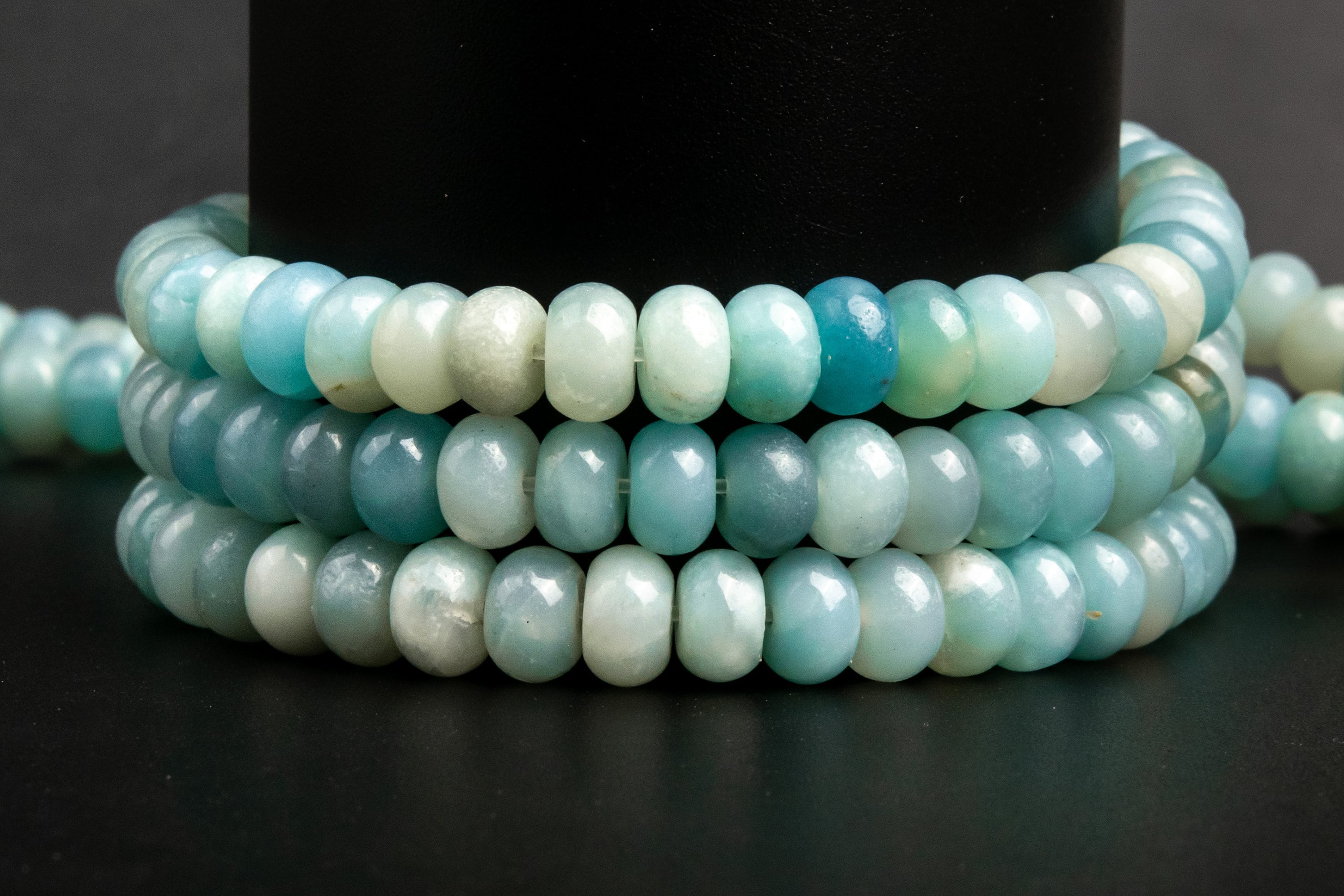Natural Blue Amazonite Gemstone Grade A Rondelle 6x4mm 8x5mm Loose Beads