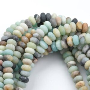 Natural AMAZONITE MATT roundel sizes 6mm, 8mm, 10mm, 14mm- Full 15.5 Inch Strand Gemstone Beads