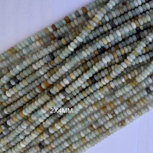 Natural Multicolor Amazonite Rondelle Button Beads 15" Strand 4mm 6mm 8mm Natural Multicolor Amazonite Rondelle Button Beads 15" Strand 4mm 6mm 8mm