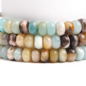 Natural Multicolor Amazonite Gemstone Grade A Rondelle 10x6mm Loose Beads Natural Multicolor Amazonite Gemstone Grade A Rondelle 10x6mm Loose Beads