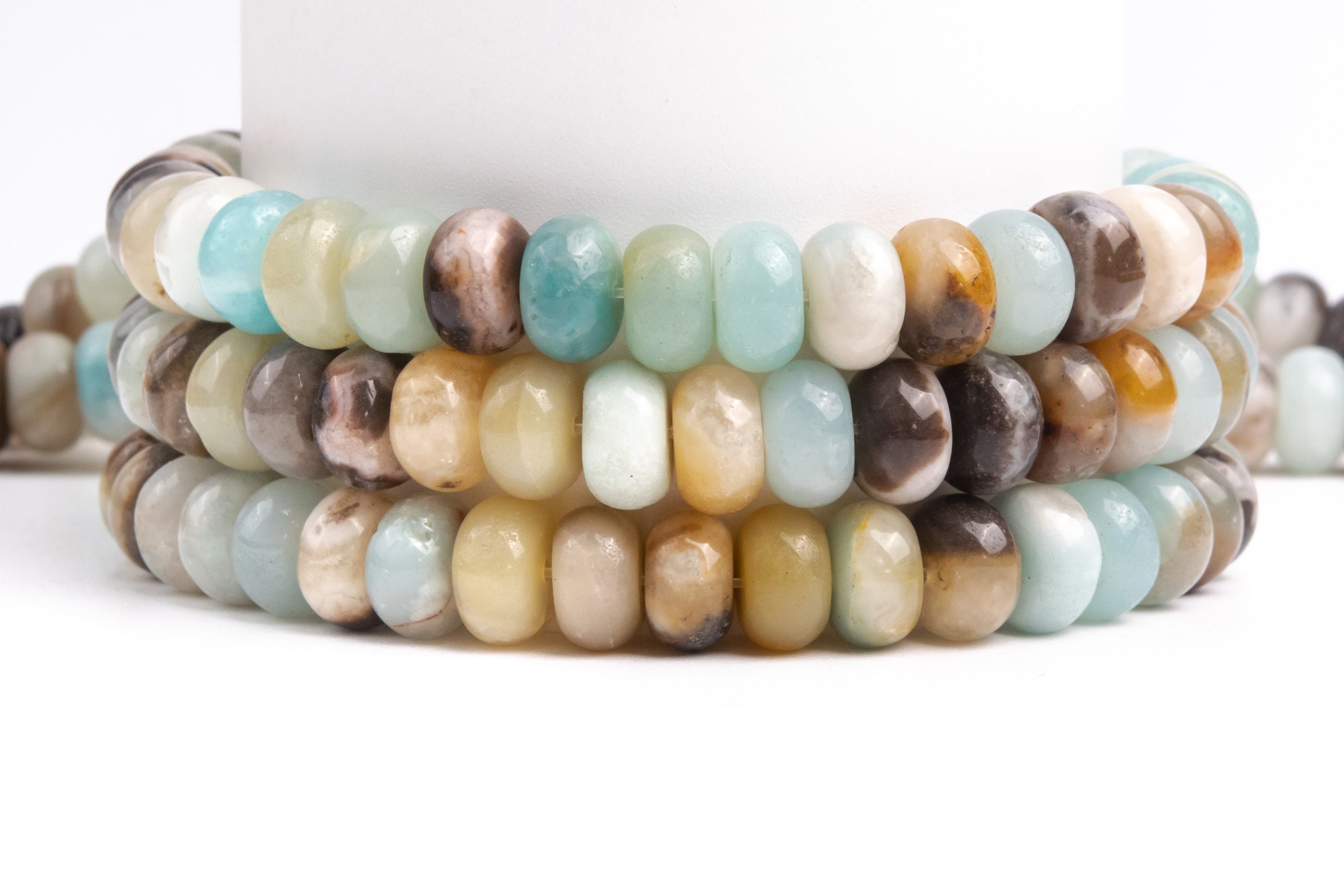 Natural Multicolor Amazonite Gemstone Grade A Rondelle 10x6mm Loose Beads Natural Multicolor Amazonite Gemstone Grade A Rondelle 10x6mm Loose Beads