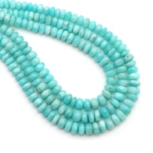 Amazonite Smooth Rondelle Beads | 3.5 Mm To 7 Mm | Amazonite Rondelle Beads | Gem Quality | 8 Inch, 18 Inch Full Strand | Price Per Strand