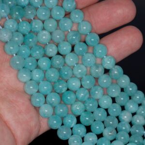 7mm Aqua Amazonite Gemstone Aqua Blue Grade AAA Round Loose Beads 15.5 inch Full Strand LOT 1,2,6,12 and 50 (80000779-103)