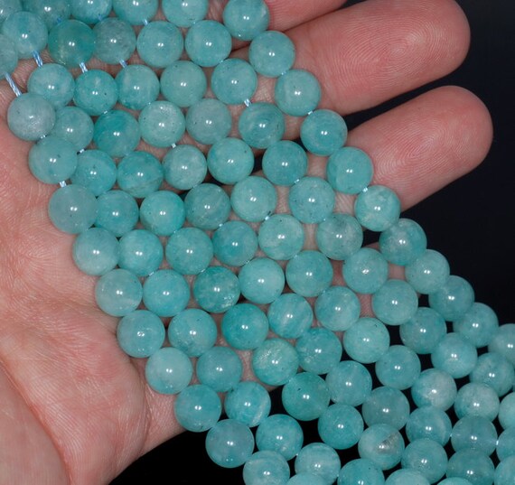 7mm Aqua Amazonite Gemstone Aqua Blue Grade Aaa Round Loose Beads 15.5 Inch Full Strand Lot 1,2,6,12 And 50 (80000779-103)