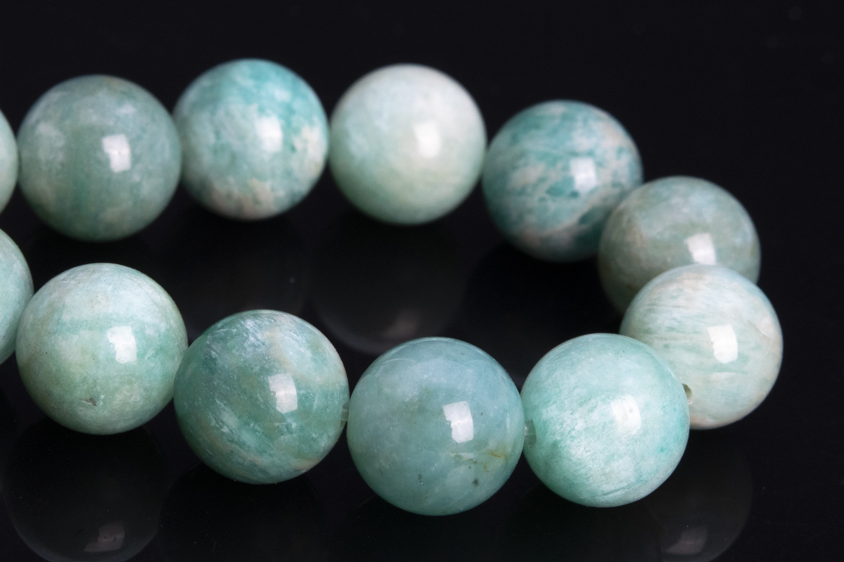 9mm Genuine Natural Peruvian Amazonite Beads Grade Ab Multicolor Gemstone Half Strand Round Loose Beads 7.5" (113367h-3687)