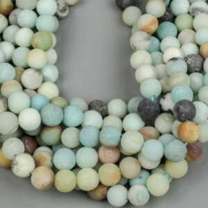 AMAZONITE Beads MATTE/MATT Best Quality Round sizes 4mm, 6mm, 8mm, 10mm, 12mm, 14mm- Full Strand- 15.5 Inches- Matte Finish - Full Strand