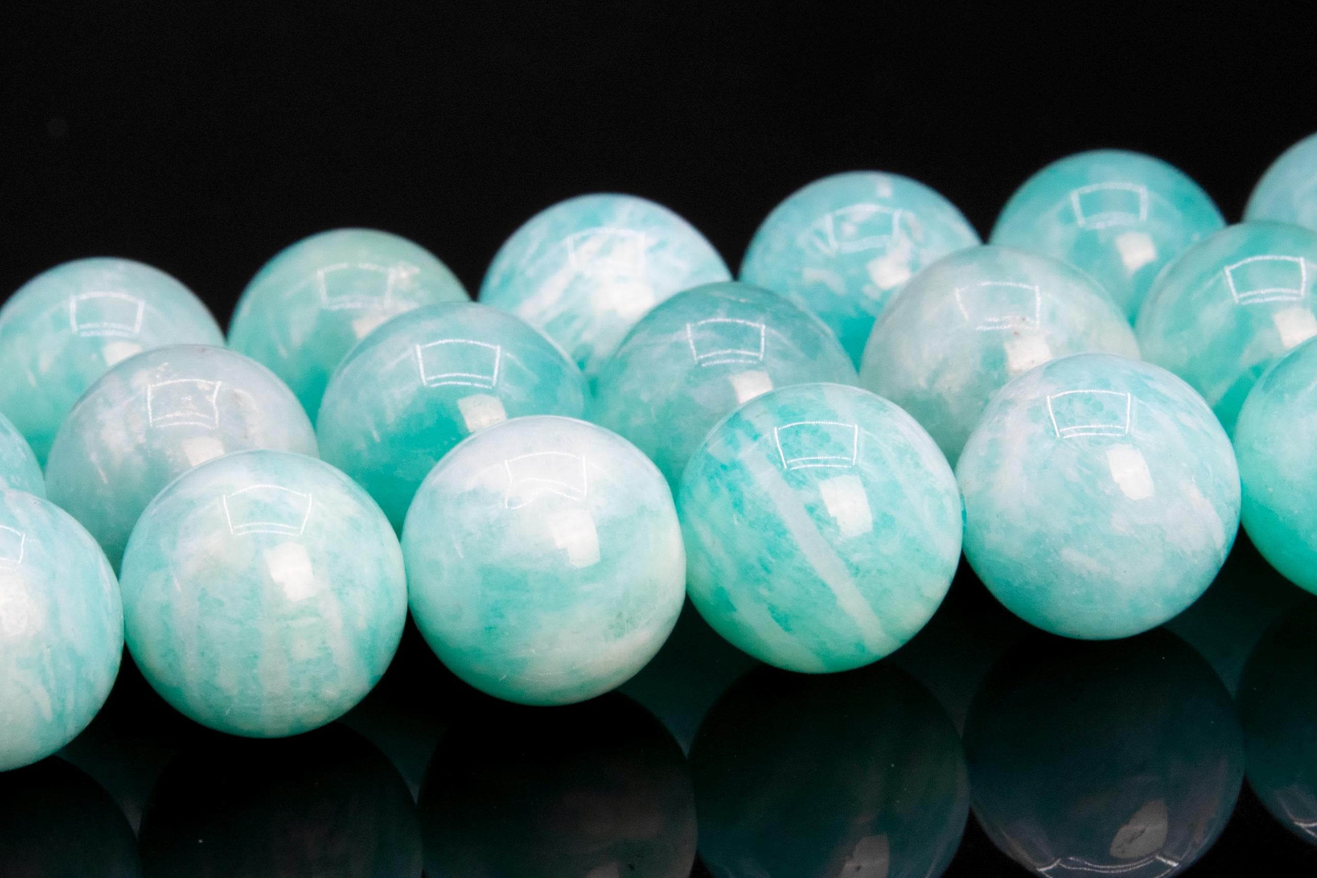 Blue Green Cloudy Amazonite Beads Genuine Natural Peru Grade Aa Gemstone Round Loose Beads 9mm Bulk Lot Options