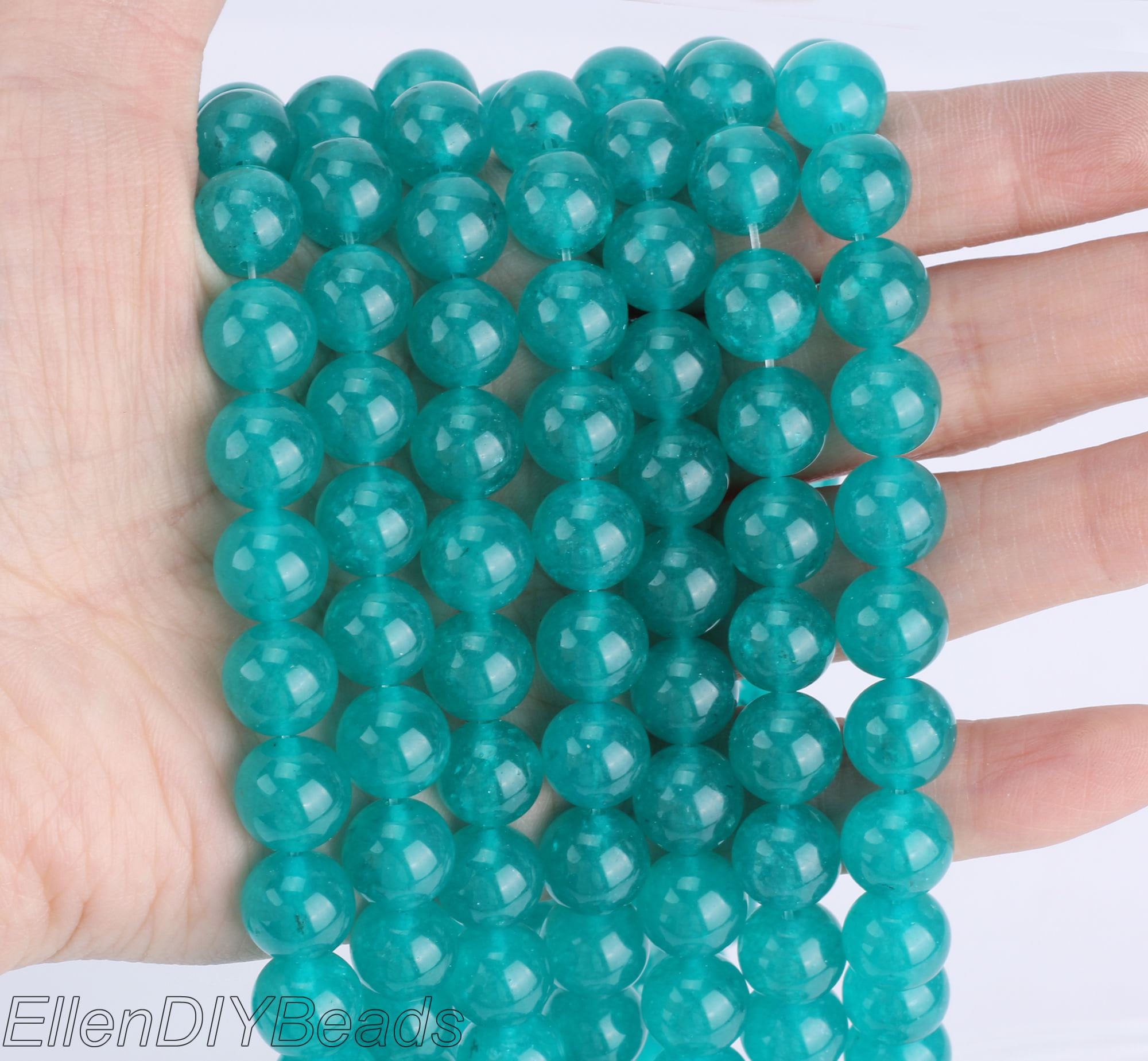 Clear Blue Amazonite Beads: Round Gemstone Strand (4-12mm)