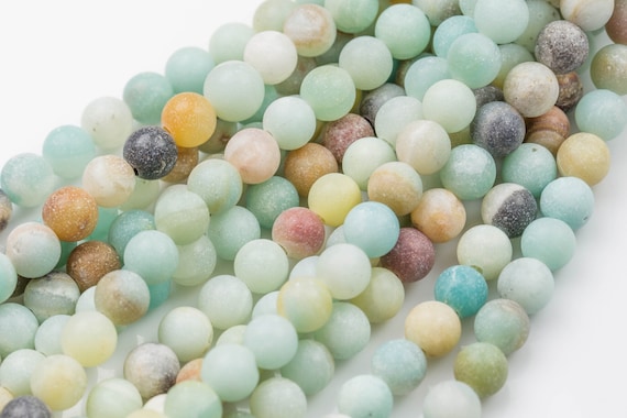 Large-hole Beads!!! 8mm Or 10mm Matte-finished Round. 2mm Hole. 7-8" Strands. Matt Amazonite. Big Hole Beads