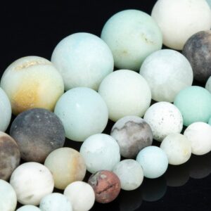 Matte Multicolor Amazonite Beads Grade A Genuine Natural Gemstone Round Loose Beads 4MM 6MM 8MM 10MM 12MM Bulk Lot Options