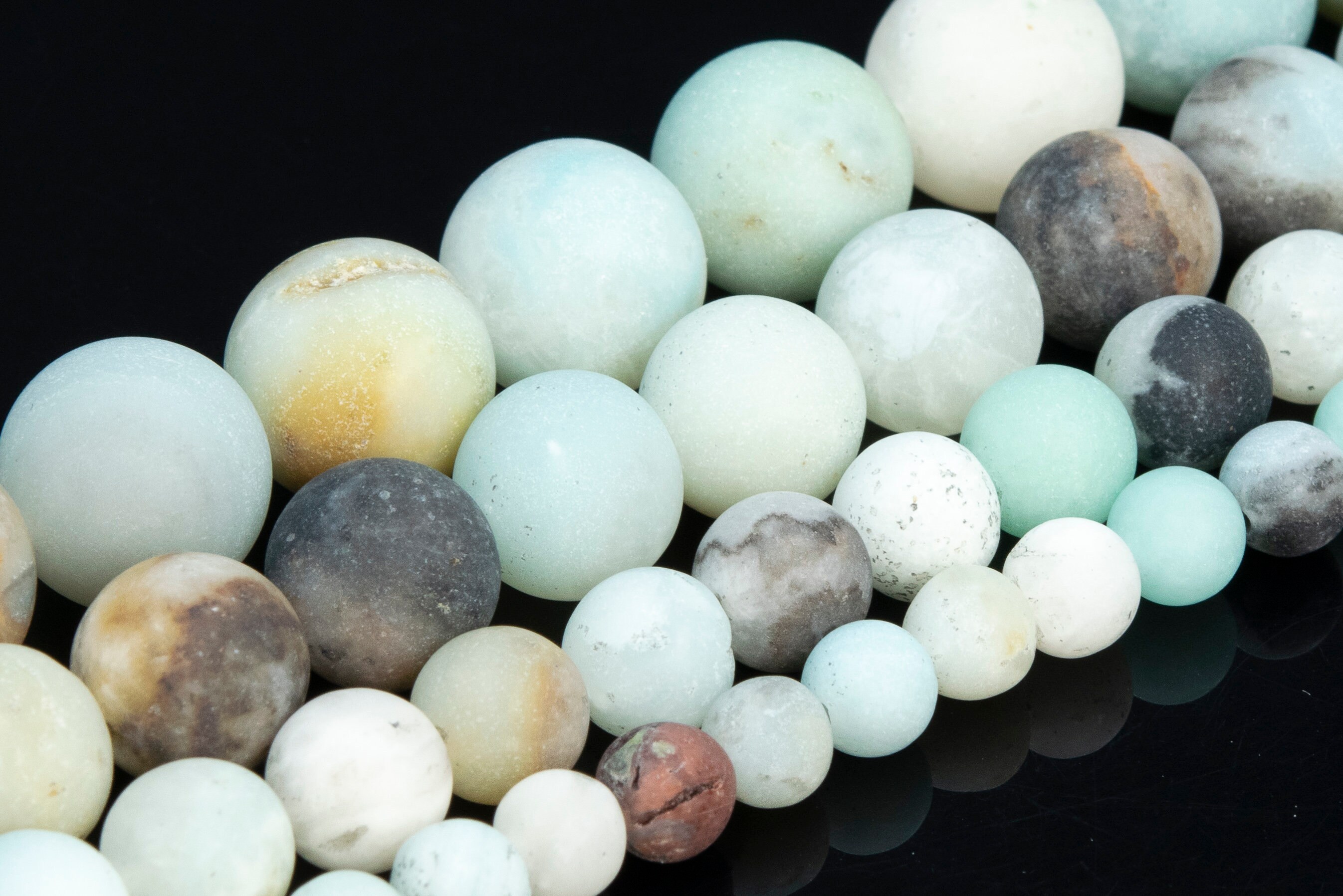 Matte Multicolor Amazonite Beads Grade A Genuine Natural Gemstone Round Loose Beads 4mm 6mm 8mm 10mm 12mm Bulk Lot Options