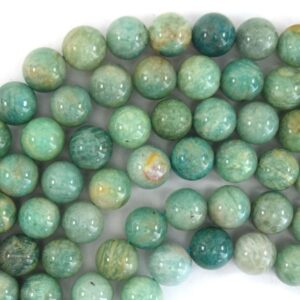 Natural Green Amazonite Round Beads Gemstone 15" Strand 6mm 8mm 10mm