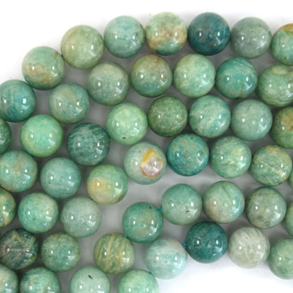 Natural Green Amazonite Round Beads Gemstone 15" Strand 6mm 8mm 10mm