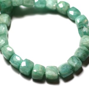 1pc - Perle De Pierre - Amazonite Cube Facetté 6-7mm - 8741140008830
