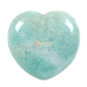 25mm Brazilian Amazonite LOVE hearts 1 inch Crystal healing Reiki pocket stone