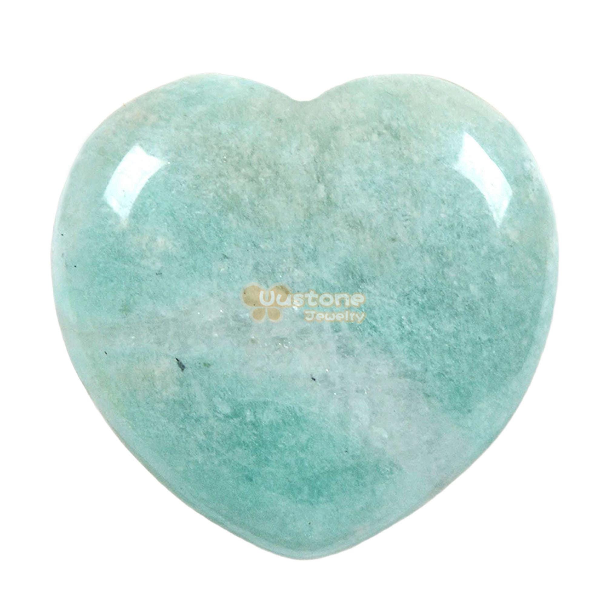 25mm Brazilian Amazonite Love Hearts 1 Inch Crystal Healing Reiki Pocket Stone